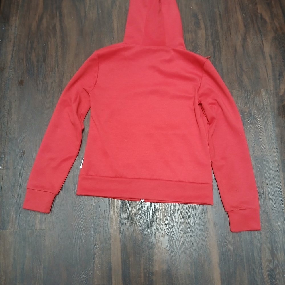 Armani Exchange Women's Vibrant Red Zip-Up Hoodie - Picture 10 of 13